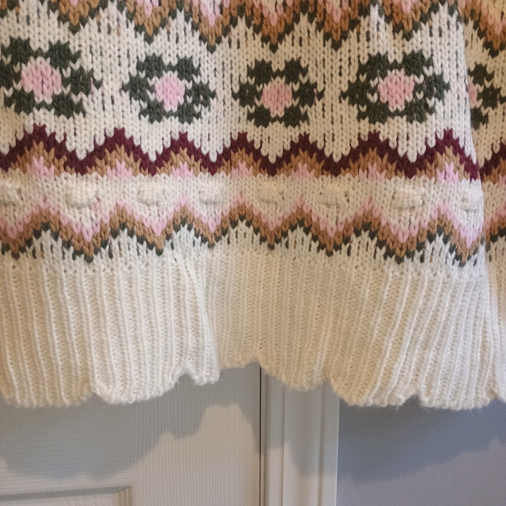 Perfectly Priscilla Large Nordic Fair Isle Tunic‎ Sweater Dress Wool Blend NWT - Picture 4 of 14